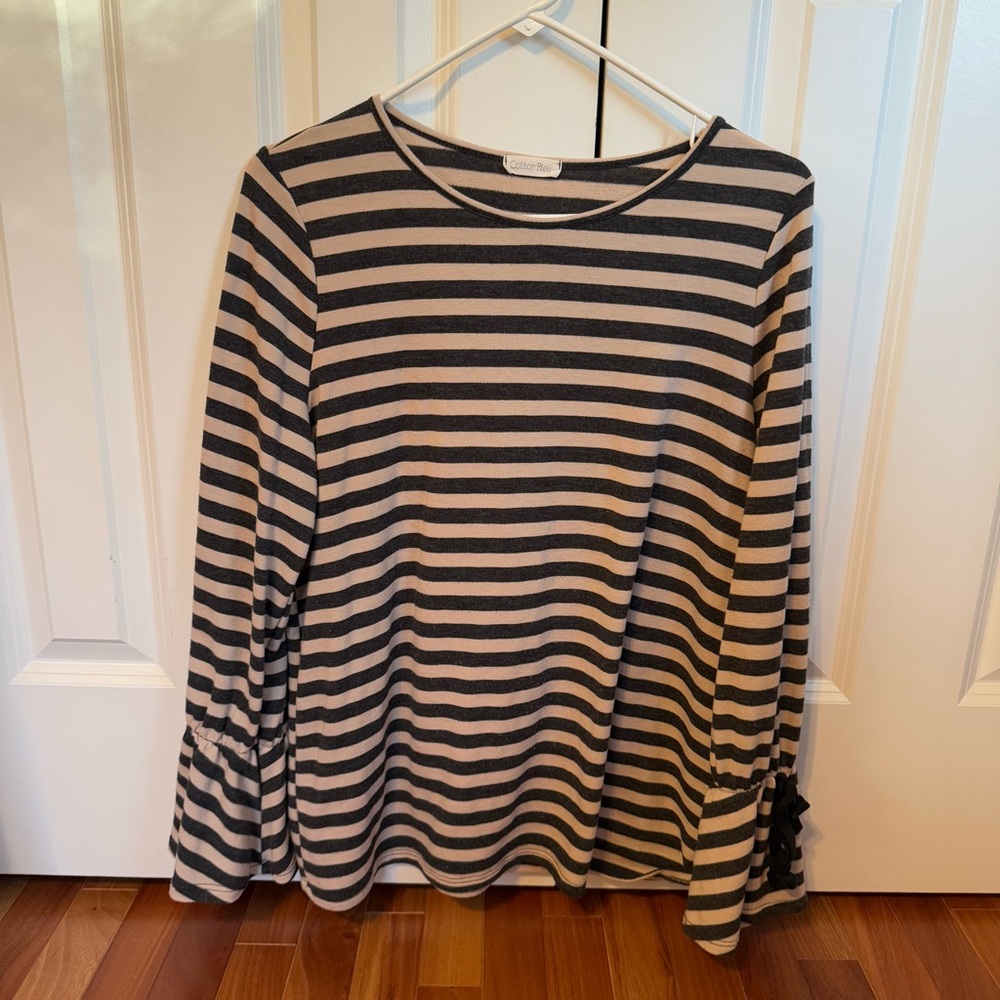 Cotton Bleu Oversized Top with Bows